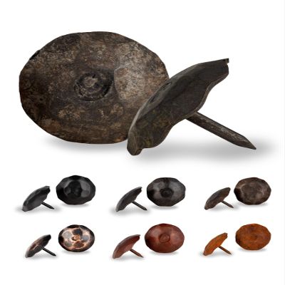 10 Pack 1.25" Round Head Iron Clavos Decorative Nails Unfinished Handmade Rustic Round Fasteners for Farmhouse Shutters, Faux Wood Beams, Barn Doors, Shutters, Gates Ornamental Wood Accent