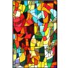 HYHMJ Retro Glass Sticker with Back Glue Auditorium Church Window Sticker Self Adhesive Opaque Privacy Decoration Light Blocking Window Cover,A,120 * 200cm view 3