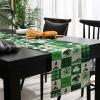 St Patricks Day Burlap-Cotton Table Runner 72 Inches Long, Truck Pull Gnomes Clover Plaid Rustic Farmhouse Table Runners, Outdoor Dining Luck Irish Tablerunner Spring Tablecloths Decor for Wedding view 3