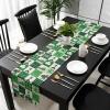 St Patricks Day Burlap-Cotton Table Runner 72 Inches Long, Truck Pull Gnomes Clover Plaid Rustic Farmhouse Table Runners, Outdoor Dining Luck Irish Tablerunner Spring Tablecloths Decor for Wedding view 4