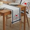 Valentines Day Burlap-Cotton Table Runner 72 Inches Long, Love Words Red Heart Black Lines Farmhouse Table Runners, Outdoor Dining Holiday White Tablerunner Spring Tablecloths Decor for Party/Wedding view 2