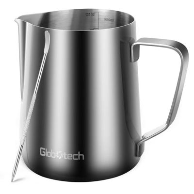 32 Oz Milk Frothing Pitcher - 900ml Milk Frother Cup, Milk Steamer Cup, Stainless Steel Espresso Steaming Pitchers, Latte Art Cups, Milk Pitcher for Espresso Machine