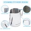 32 Oz Milk Frothing Pitcher - 900ml Milk Frother Cup, Milk Steamer Cup, Stainless Steel Espresso Steaming Pitchers, Latte Art Cups, Milk Pitcher for Espresso Machine view 3