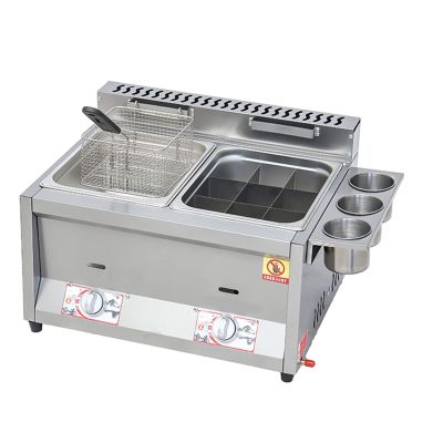 Household Products 18l/26l Commercial Desktop Large Propane Gas Fryer, Light Stainless Steel Lpg Deep Fryer Large Capacity Chicken and Fries Outdoor Gas Fryer, Double Fryer with Basket and Lid