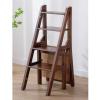 LHYZF Solid Wood Folding 4 Step Ladder Chair, Household Portable Step Stool Ladder Chair, Multifunction Stepladder and Dinner Chairs Combination view 1