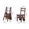 LHYZF Solid Wood Folding 4 Step Ladder Chair, Household Portable Step Stool Ladder Chair, Multifunction Stepladder and Dinner Chairs Combination view 2