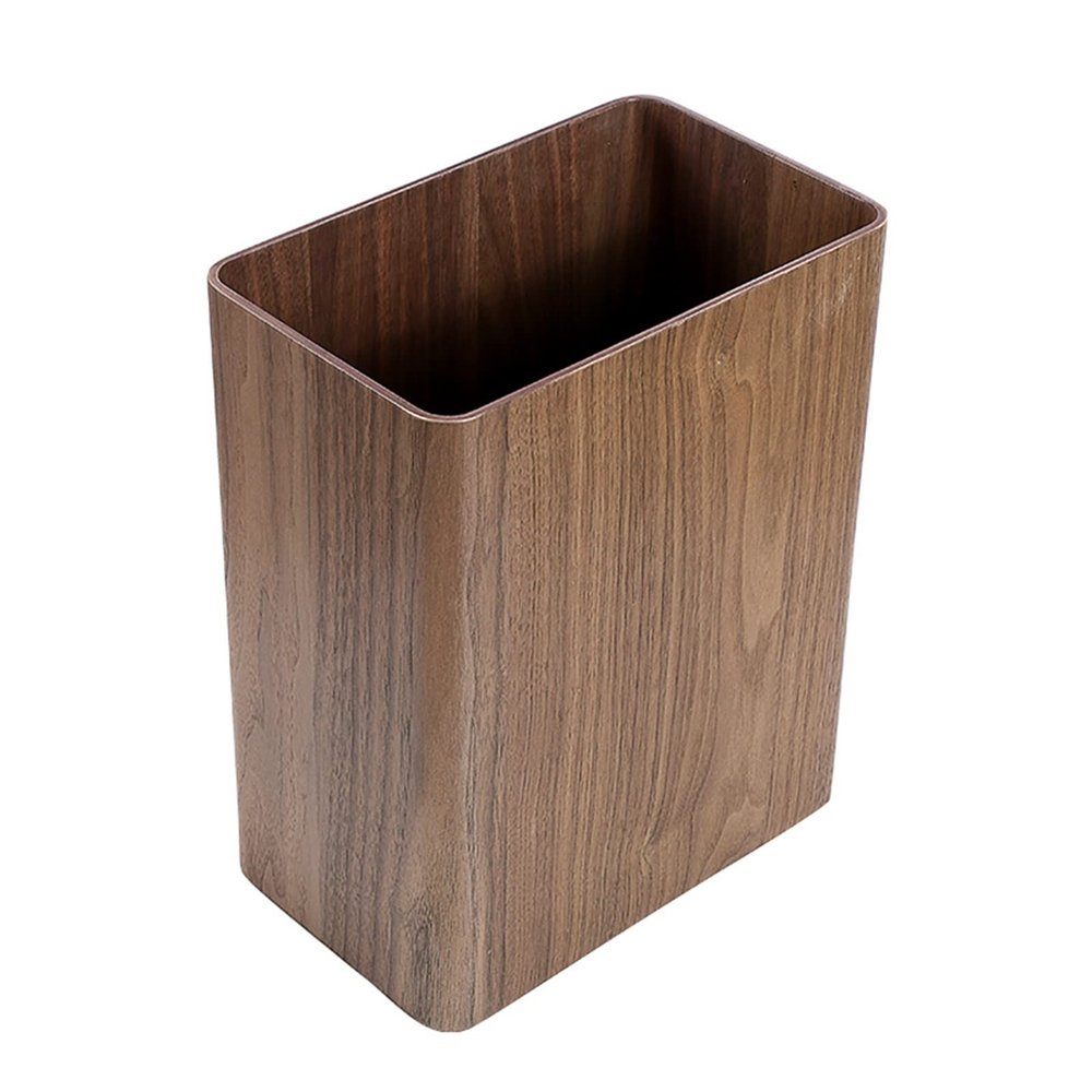 DRSFF Simple Trash Can Solid Wood Narrow Garbage Container Bin Household Creative Rectangular Durable Storage Bucket Uncovered Waste Paper Basket for Bathroom Bedroom (Size : 26 * 9.5 * 32CM)