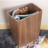 DRSFF Walnut Wood Narrow Garbage Container Bin Bathroom Bedroom Durable Rectangular Trash Can Household Solid Wood Simple Waste Paper Basket Uncovered Storage Bucket (Size : 26 * 9.5 * 32CM) view 1