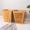 DRSFF Creative Uncovered Trash Can Solid Wood Garbage Bin Waste Paper Basket Household Simple Bedroom Living Room Thickened Container Bin Storage Bucket (Color : A) view 4