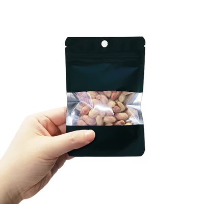 BAAGGNAA 150 Pack Stand up Matte Metallic Storage Bags with Clear Front Window Heat-Sealable Resealable Solid Color Pouches for Food Storage Containers Organizer(Black,3.5 * 5.5 inch,Pack of 150)