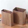 DRSFF Simple Garbage Bin Bedroom Narrow Trash Can Walnut Wood Rubbish Container Home Office Waste Paper Basket Living Room Bathroom Storage Bucket Uncovered (Size : 261632CM), 26 x 16 x 32CM view 4