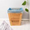 DRSFF Creative Trash Can Solid Wood Garbage Bin Household Simple Uncovered Waste Paper Basket Bedroom Living Room Thickened Container Bin Bamboo Storage Bucket (Color : A) view 1
