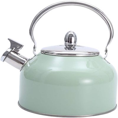 2.5 Quart Mint Green Whistling Stove Top Tea Kettle, Suitable for Induction Cooker, Gas Stove, Etc (Color : Mint Green, Size : 2.5L)