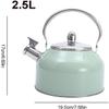 2.5 Quart Mint Green Whistling Stove Top Tea Kettle, Suitable for Induction Cooker, Gas Stove, Etc (Color : Mint Green, Size : 2.5L) view 3