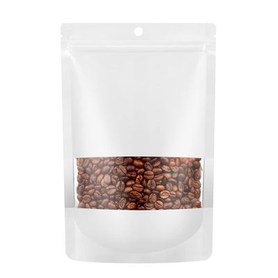 BAAGGNAA 110 Pack Stand up Matte Metallic Storage Bags with Clear Front Window Heat-Sealable Resealable Solid Color Pouches for Food Storage Containers Organizer(White,7.9 * 11.8 inch,Pack of 110)