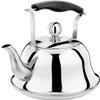 2 Quart Stainless Steel Tea Kettle for Stove Top,Whistling Tea Kettle with Heat-Resistant Ergonomic Handle (Color : Silver, Size : 2L) view 1