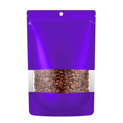 BAAGGNAA 150 Pack Stand up Matte Metallic Storage Bags with Clear Front Window Heat-Sealable Resealable Solid Color Pouches for Food Storage Containers Organizer(Purple,5.9 * 8.6 inch,Pack of 150)