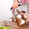 2 Quart Stainless Steel Tea Kettle for Stove Top,Whistling Tea Kettle with Heat-Resistant Ergonomic Handle (Color : Brass, Size : 2L) view 2