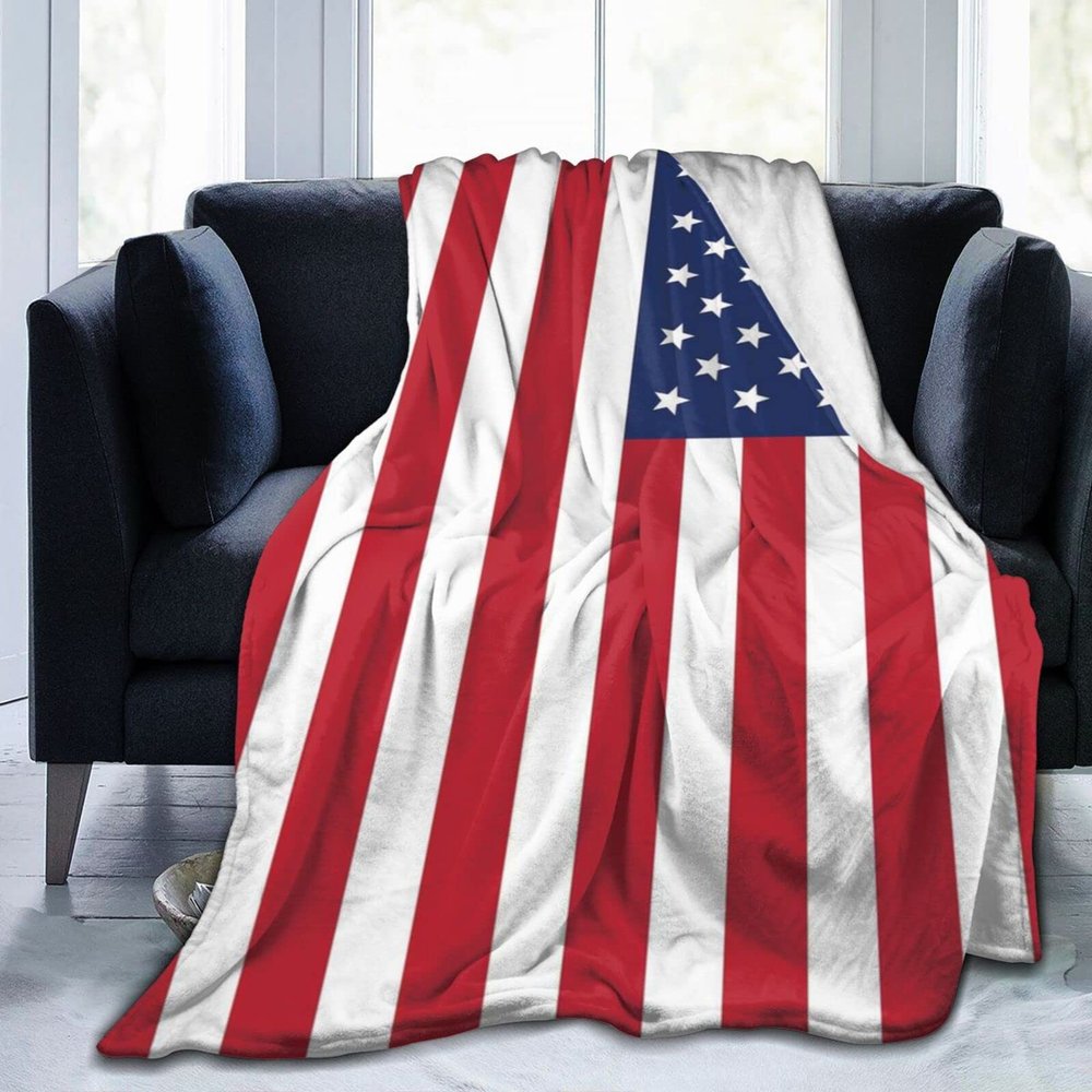 American Flag Ultra-Soft Micro Fleece Blanket Throw Blanket Warm Blanket Throw Blanket Ultra Soft Thick Bed Blanket 50"X40"