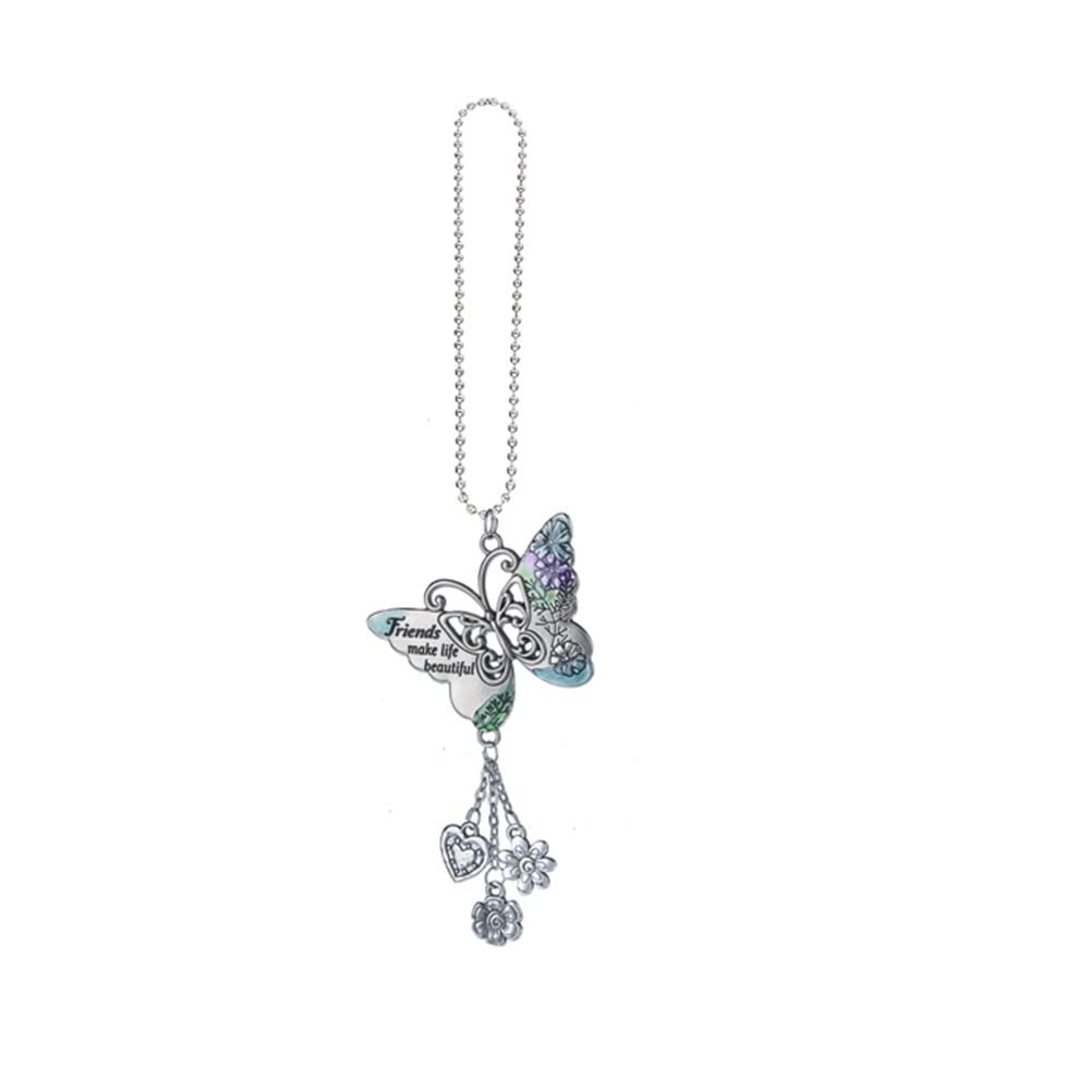 Ganz ER61337 Friends Make Life Beautiful Butterfly Car Charm, 7.50-inch Height, Zinc