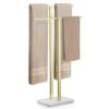 KES Standing Towel Rack with Marble Base, 2-Tier Towel Stand for Bathroom Floor, Upgrade Steady Design, T-Shaped Towel Drying Rack Gold, SUS304 Stainless Steel, Brushed Gold Finish, BTH217-BZ view 1