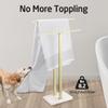 KES Standing Towel Rack with Marble Base, 2-Tier Towel Stand for Bathroom Floor, Upgrade Steady Design, T-Shaped Towel Drying Rack Gold, SUS304 Stainless Steel, Brushed Gold Finish, BTH217-BZ view 2