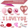 CAKKA Valentines Day Balloons Kit, 101 Pack Rose Gold Pink Heart Balloons with Rose Petals, I Love You Balloons for Anniversary Mothers Day Wedding Romantic Decorations Special Night,VA-BA-01 view 2