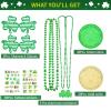 Labrostar 132Pcs St. Patricks Day Accessories Party Favors Shamrock Glasses Necklaces Green Gold Coins Tattoos for Irish St Patrick's Day Decorations Supplies view 2