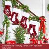 4-Pack Christmas Stockings, Xmas Fireplace Hanging Stockings, Christmas Tree, Snowflake, Snowman, Reindeer, Decorative Christmas Stockings for Xmas Holiday, Christmas Tree, Fireplace, Staircase view 4
