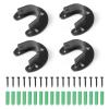 SPEEDWOX 4 Pcs Wardrobe Closet Rod Bracket Stainless Steel 1 inch Diameter U-Shaped Open Type Socket Bracket Black Flange Rod Holder Closet Rod End Supports with Matching Screws(25mm) view 1