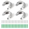 SPEEDWOX 4 Pcs Wardrobe Closet Rod Bracket Stainless Steel 1-1/4 inches Diameter U-Shaped Open Type Socket Bracket Silver Flange Rod Holder Closet Rod End Supports with Matching Screws(32mm) view 1