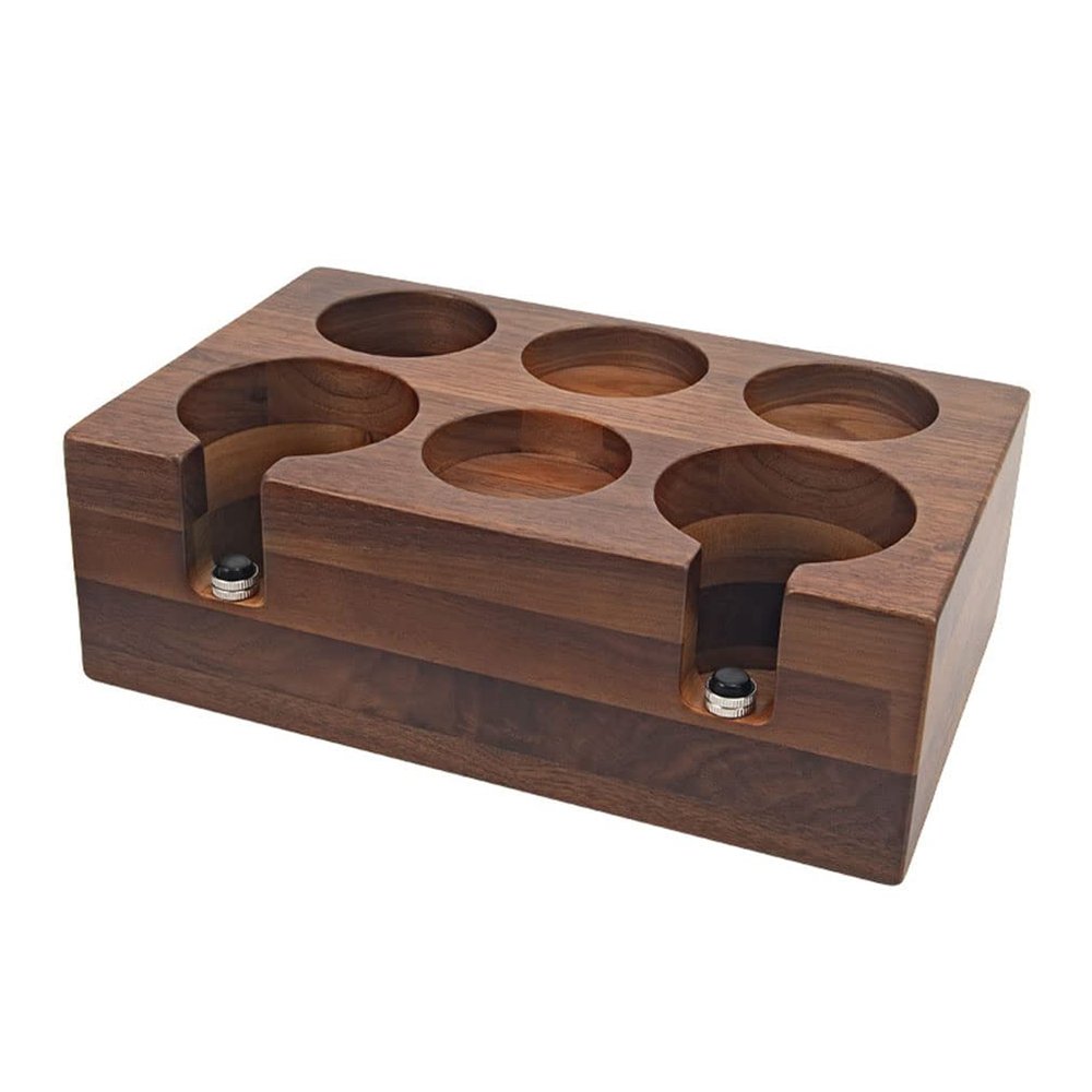 C/M Espresso Tamping Station Coffee Filter Tamper Holder Espresso Coffee Filter Tamper Holder Coffee Espresso Machine Accessories for Barista Espresso Tamping Mat - 6 Holes58Mm