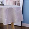 QsyyHome Lattice Small Round Tablecloth Rustic Embroidery Cotton Linen Fabric Brown Checkered Table Cover Tablecloths for Kitchen Dining Party Tabletop Decoration, Round 48 in view 3