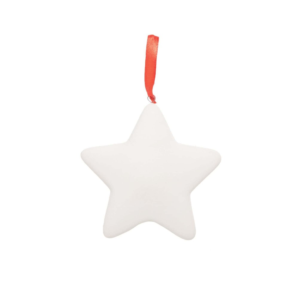 Baker Ross FC109 Christmas Star Ceramic Baubles-Pack of 4, Assorted