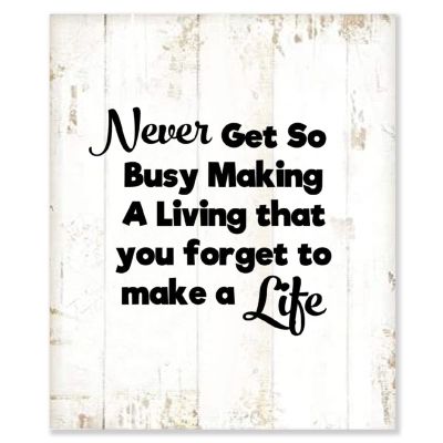 Aihesui Vintage 1012 in Wood Sign Never Get So Busy Making A Living Kitchen Home Farmhouse Living Diningroom Wood Wall Decor Funny Shabby Wooden Pallet