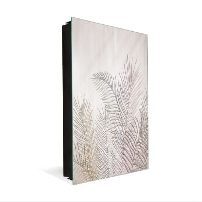 Concept Crystal Decorative Key Storage Cabinet with Glass White Board KN07: Vintage Leaves and Patterns Series