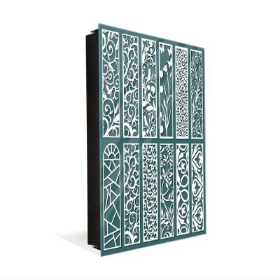 Concept Crystal Decorative Key Storage Cabinet with Glass White Board KN07: Vintage Leaves and Patterns Series