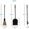 Oakestry Holden 3-Piece Mini Fireplace Stove Tool Set Satin Nickel Cast Iron Indoor Outdoor Fireside Accessories Fire Place Tool Set Holder Stand Hearth Accessories Set view 2