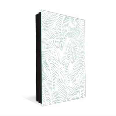 Concept Crystal Decorative Key Storage Cabinet with Glass White Board KN07: Vintage Leaves and Patterns Series