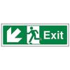Safe Condition Exit - Exit Arrow Down Left - 600 X 200mm view 1
