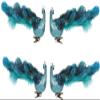 11" Blue Peacock Christmas Ornaments with Clip, Closed Tail Feather Bird with Glitter, Decor Set for Christmas Tree (4 Pack) view 1