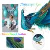 11" Blue Peacock Christmas Ornaments with Clip, Closed Tail Feather Bird with Glitter, Decor Set for Christmas Tree (4 Pack) view 2