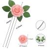 YEHLIABO Artificial Flowers Real Looking Foam Fake Roses, Rose Artificial Wedding Flowers Combo for Wedding Bouquets Centerpieces Flower Arrangements Decorations (Pink, 25) view 2