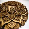 BHDecor Solar Plexus Chakra Home Wall Decor  Multilayered Laser Cut Carved Elegant Wooden Mandala Hanging MDF Panels - Rustic Contemporary Artwork 22.8 x 22.8 in (58cm), Natural Wood view 4