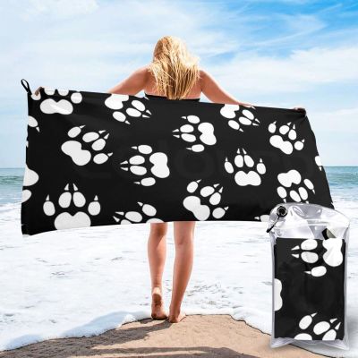 Bath Towel Wolf Paw Prints Quick Dry Towel Sports Thin Towels Blanket Outdoor Travel Beach Towel