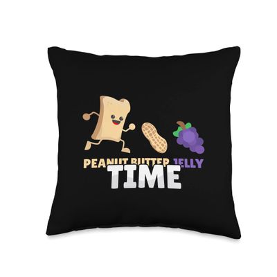 Peanut Butter Jelly Time Vibes Match Perfect Throw Pillow
