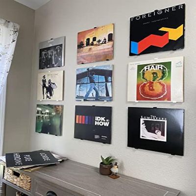 3d Lasers Lab Minimalist Vinyl Record Album Wall Mount Display- 30-Pack | No Wall Damage so Perfect for Apartments, Dorms, & Office | Your Favorite Holder for Your 7-12 inch LPs (Black, 30-Record)