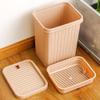 BDPP Trash Can Trash Can with Lid Rectangular Garbage Can Ultra-Thin Plastic Garbage Bin with Handle Suitable for Kitchen USO Interior y Exterior (Color : A) view 4