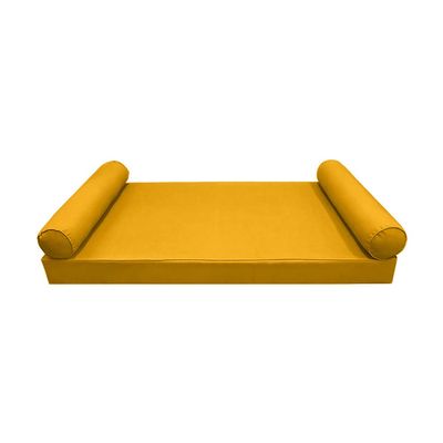Prolinemax Style 5 - Mattress & Pillow Bolster for Outdoor Indoor Daybed Porch Swing Bed Piped Trim Full Size AD108 | Covers ONLY |