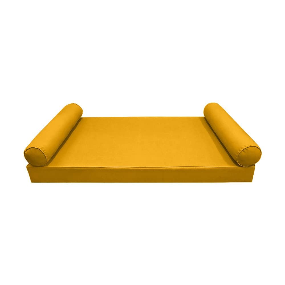 Prolinemax Style 5 - Mattress & Pillow Bolster for Outdoor Indoor Daybed Porch Swing Bed Piped Trim Full Size AD108 | Covers ONLY |